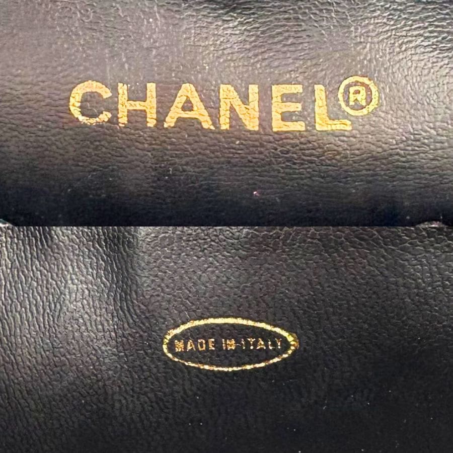 CS059 - CHANEL Vintage Black Lambskin Vanity Case Bag