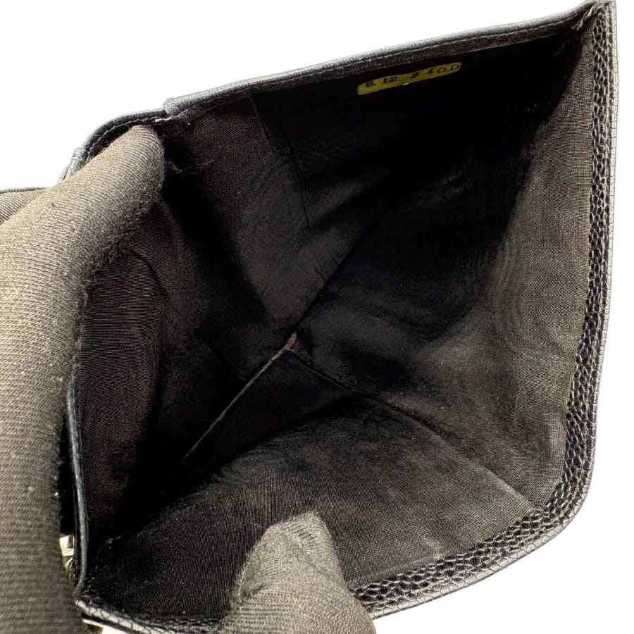 CS067 - CHANEL Vintage Black Caviar Leather Long Wallet