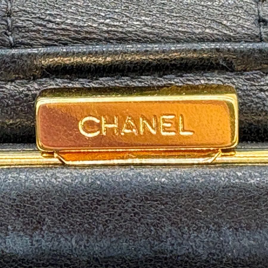 CS067 - CHANEL Vintage Black Caviar Leather Long Wallet
