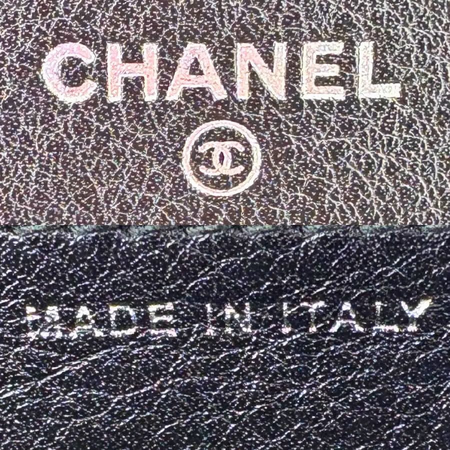 RG707 - CHANEL Black Lambskin Wild Stitch Wallet on Chain