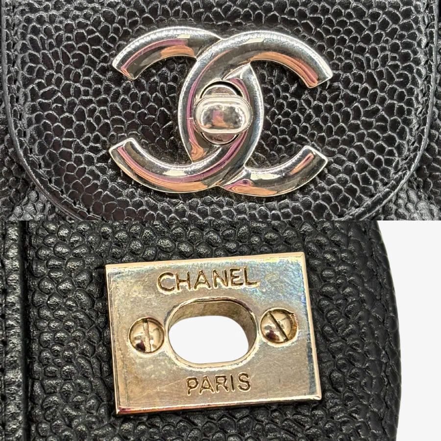 CS077 - CHANEL Black Caviar Leather Jumbo Maxi Classic Flap Bag