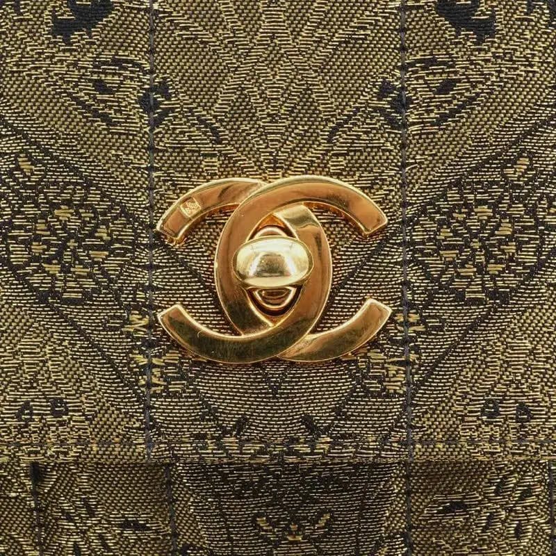 JR898 - CHANEL Vintage Gold Nishijin Woven Flap Bag