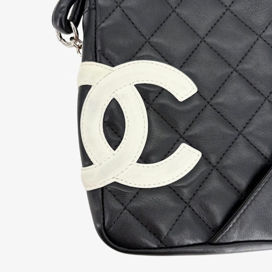 RG369 - CHANEL Vintage Black Lambskin Ball Charm Shoulder Bag