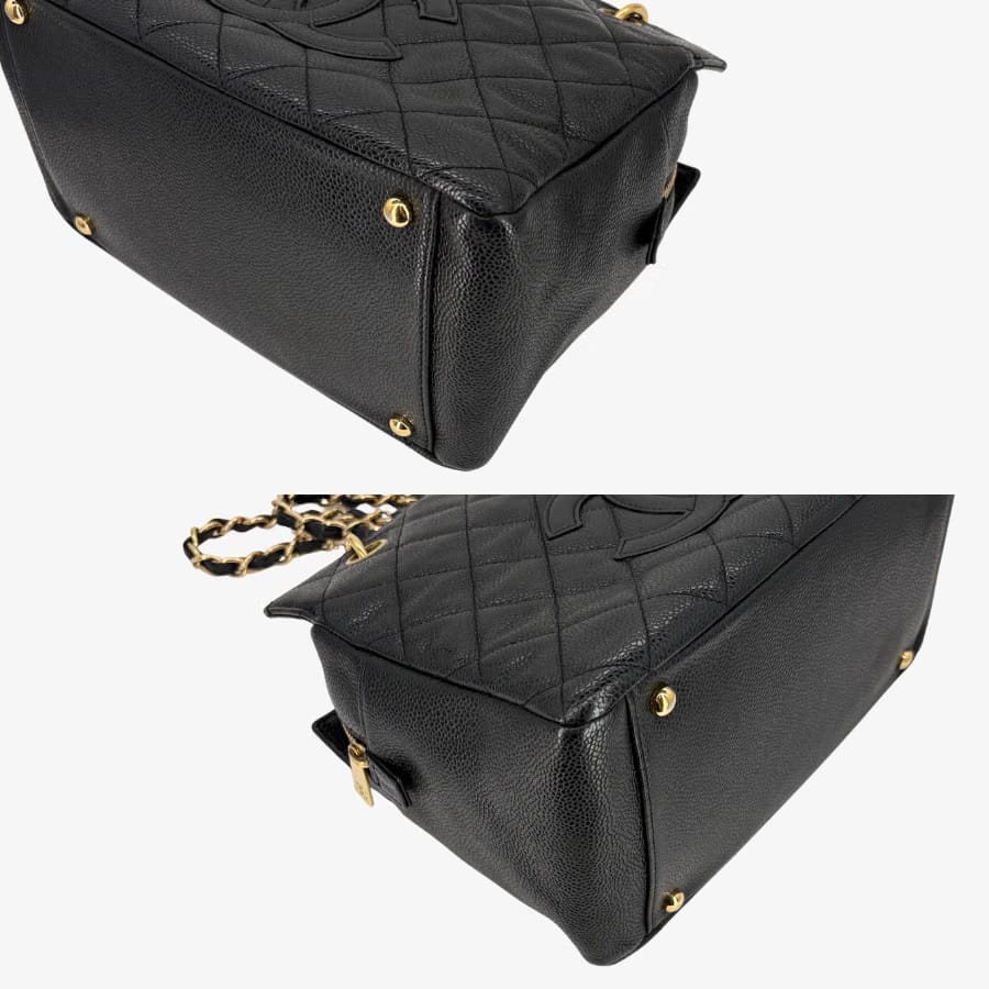 CS001 - CHANEL Vintage Black Caviar Leather PTT Tote Bag