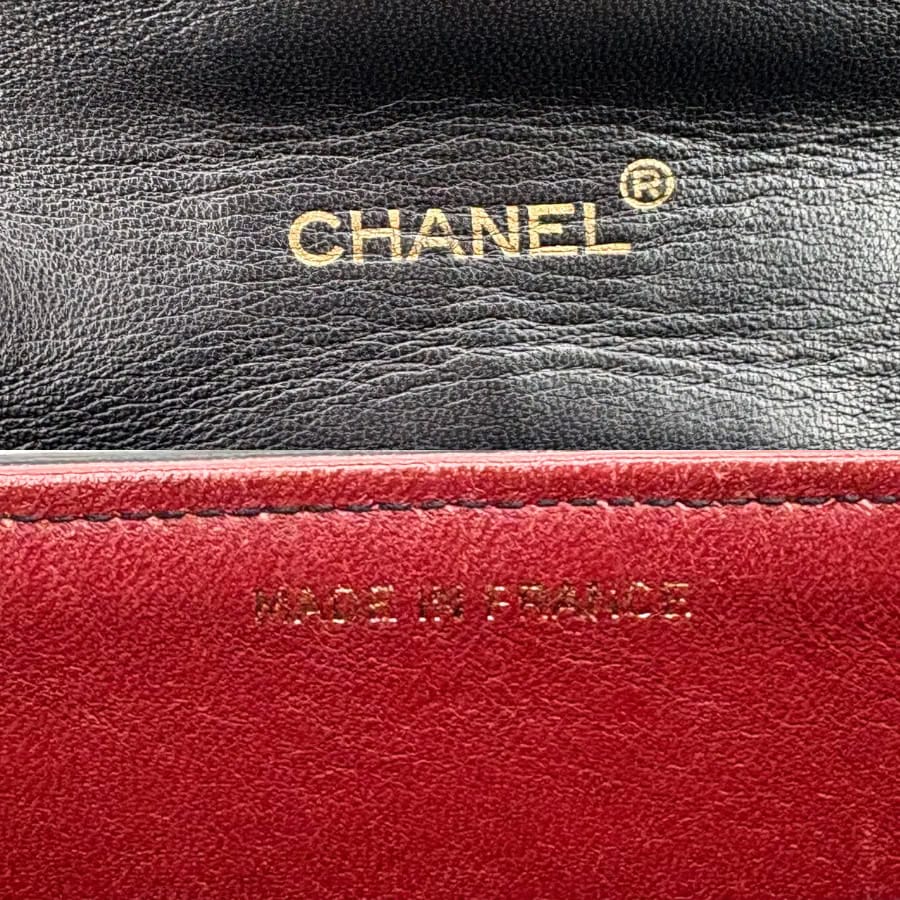 CS004 - CHANEL Vintage Black Lambskin Half Moon Wave Flap Bag
