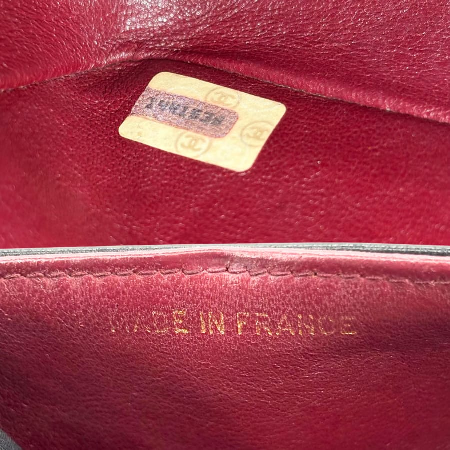 RG608 - CHANEL Vintage Black Lambskin 23cm Classic Flap Bag