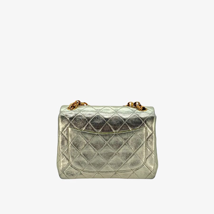 CS019 - CHANEL Vintage Light Gold Lambskin Timeless Square Flap Bag