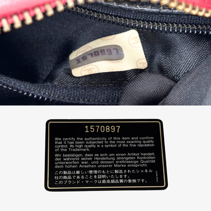 CS021- CHANEL Vintage Red Lambskin Big CC Logo Shoulder Bag