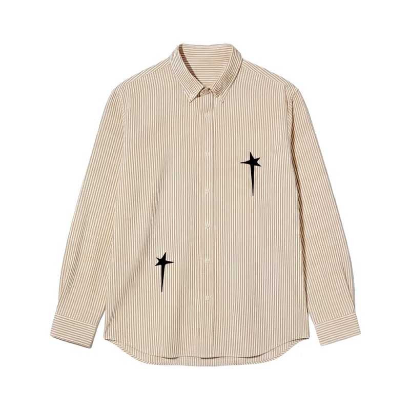 City Off Domes Midnight Signals Beige Stripe Shirt