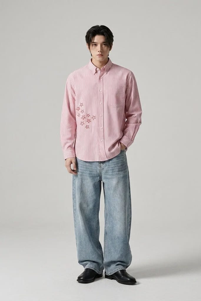 City Off Domes Rogue Star Pink Stripe Shirt