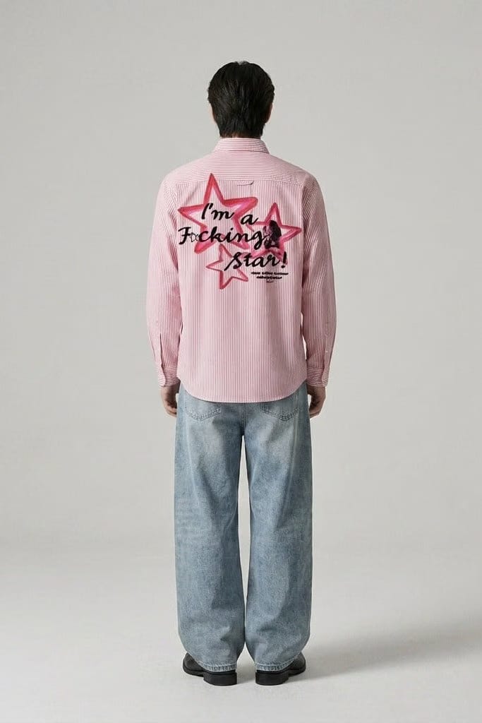City Off Domes Rogue Star Pink Stripe Shirt