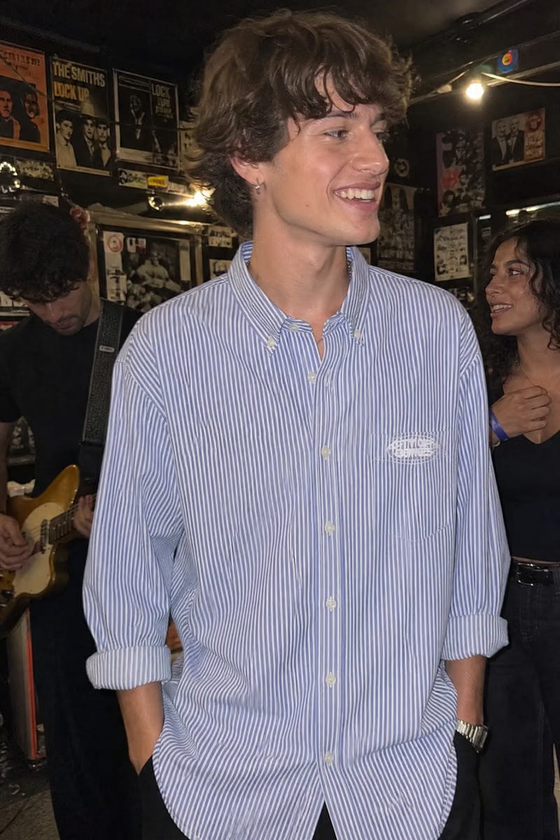 City Off Domes Work Hard Blue Stripe Shirt