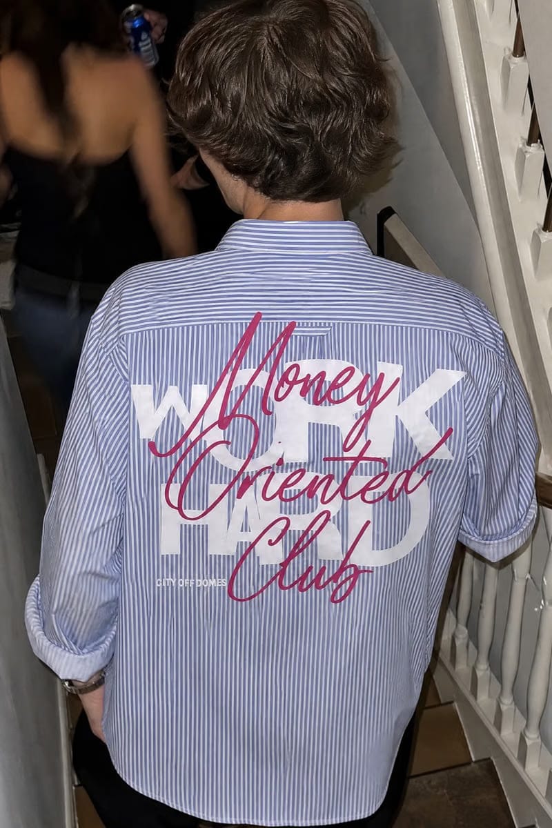 City Off Domes Work Hard Blue Stripe Shirt