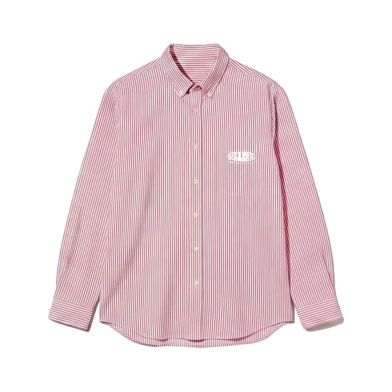 City Off Domes Work Hard Pink Stripe Shirt