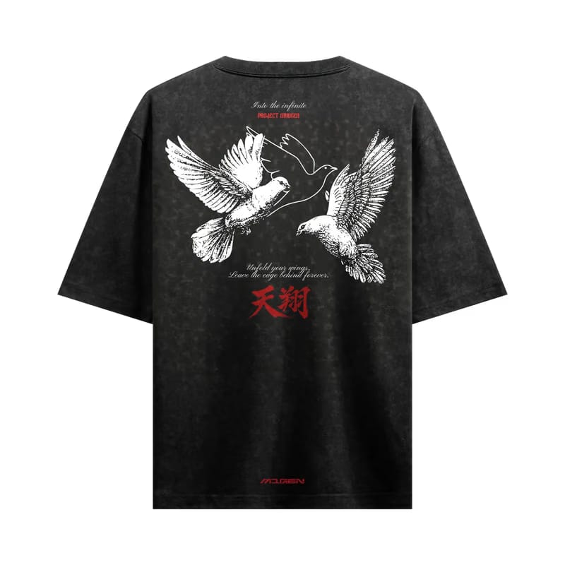 Myugen Into The Infinite Acid Wash Oversized T-Shirt Black