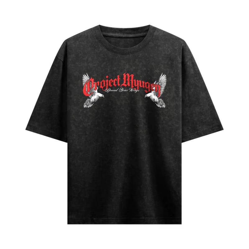 Myugen Into The Infinite Acid Wash Oversized T-Shirt Black