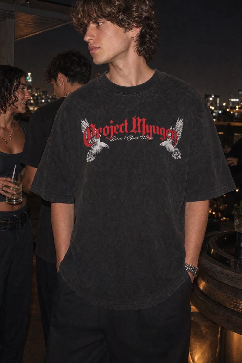 Myugen Into The Infinite Acid Wash Oversized T-Shirt Black