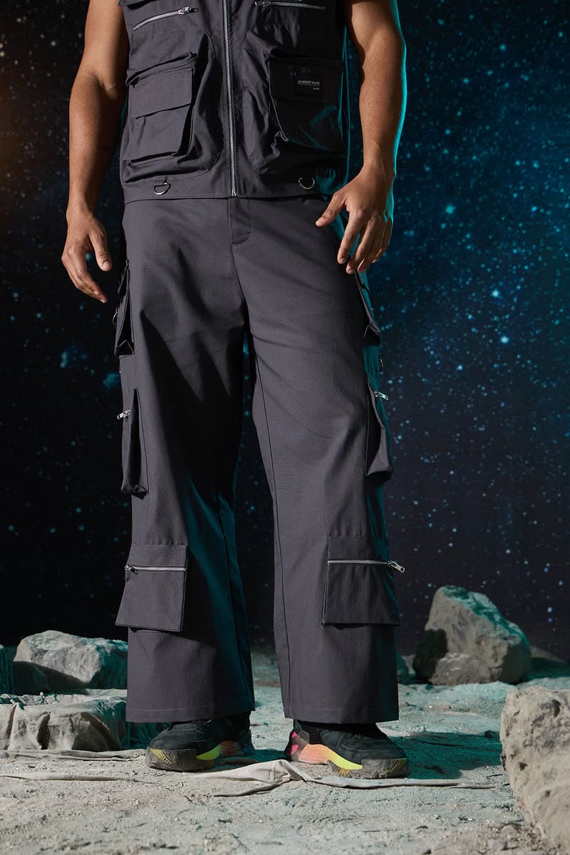 MEN'S GREY ZIPPER CARGO