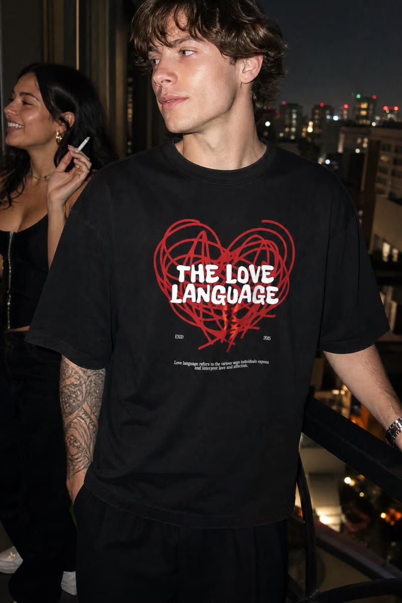 Myugen Love Language Oversized T-Shirt Black