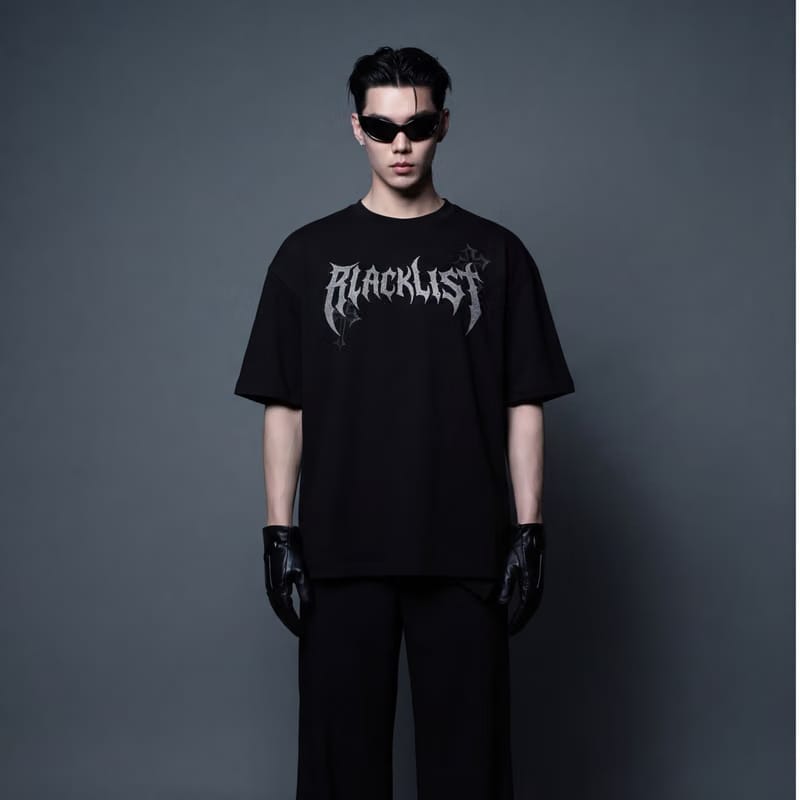 Blacklist “god Be the Glory” Oversized Black Tee