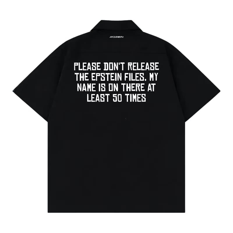 Myugen Redacted Statement Bowling Shirt Black