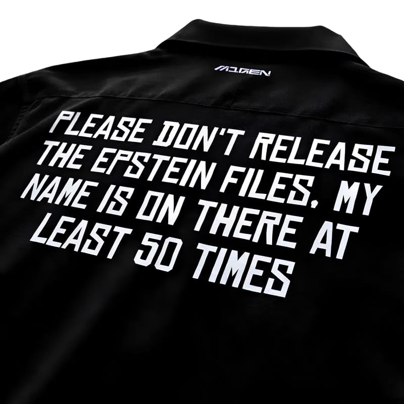 Myugen Redacted Statement Bowling Shirt Black