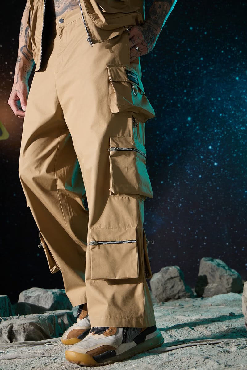 MEN'S BEIGE ZIPPER CARGO