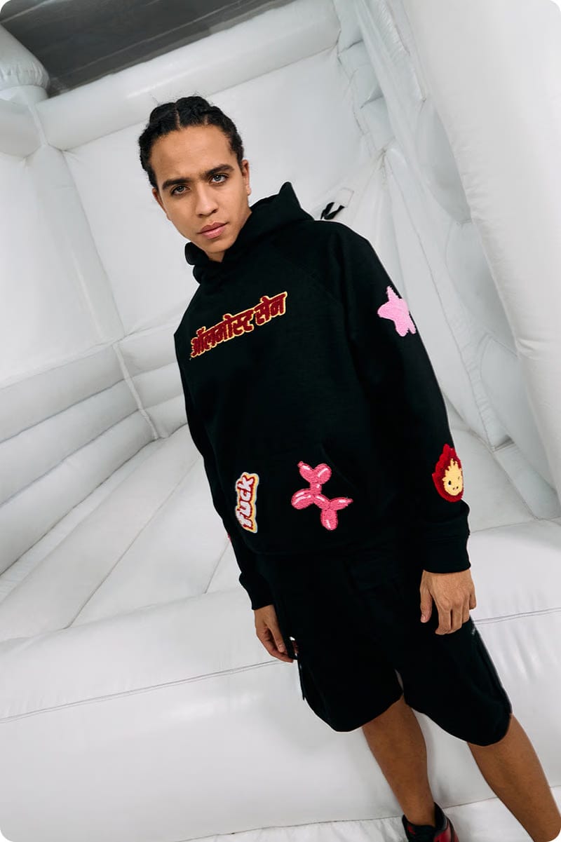"FUCK BITCHES"BLACK MEN'S HOODIE