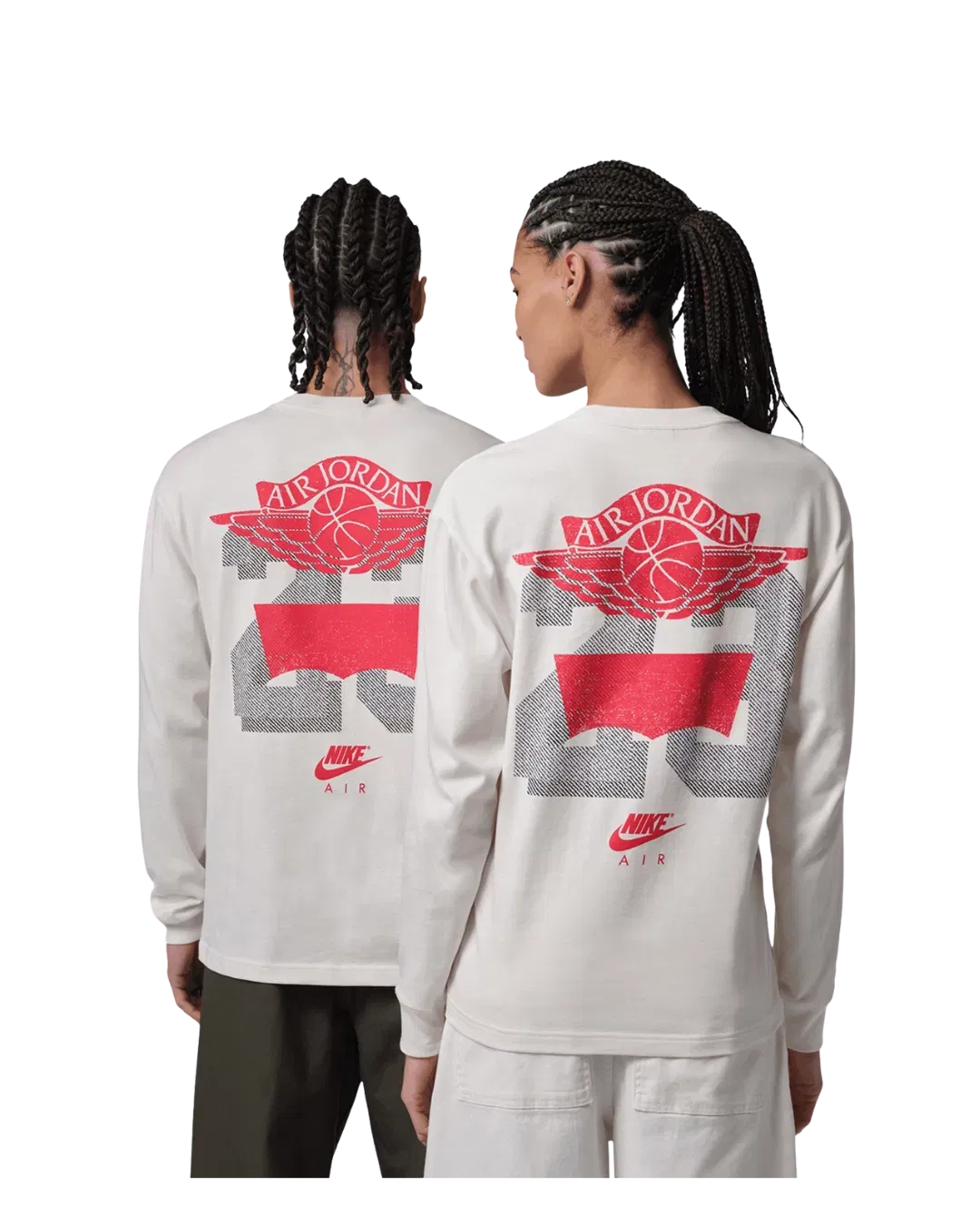 Jordan X LEVIS LONG SLEEVE TEE PALE IVORY/BLACK-UNIVERSITY RED
