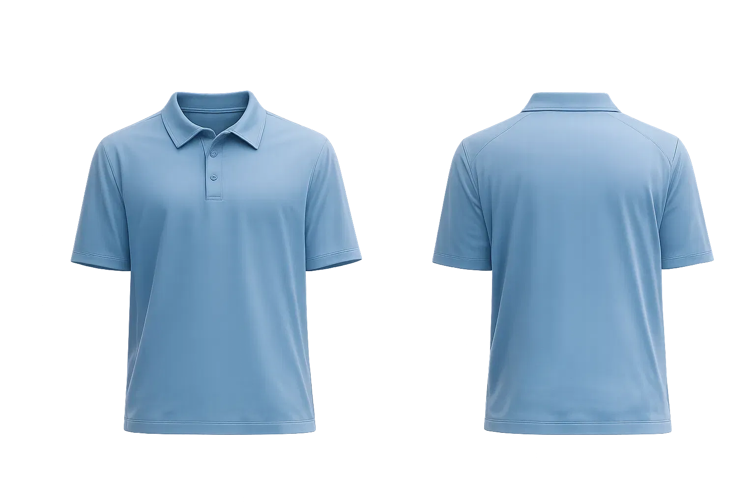 Soft Jersey Shorts-Sleeve Polo Shirt Steel Blue