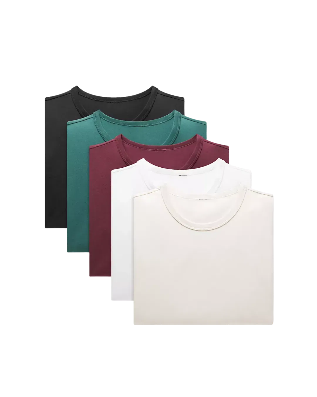 Organic Cotton Classic-Fit T-Shirt 5 Pack Black/White/Light Ivory/Deep Marina/Burgundy Bay