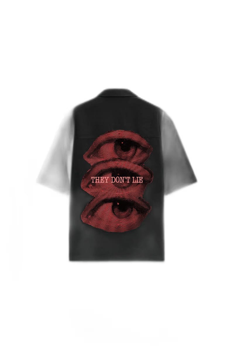 Smiling Cat- Eyes Don_t Lie Bowling Shirt(Black)