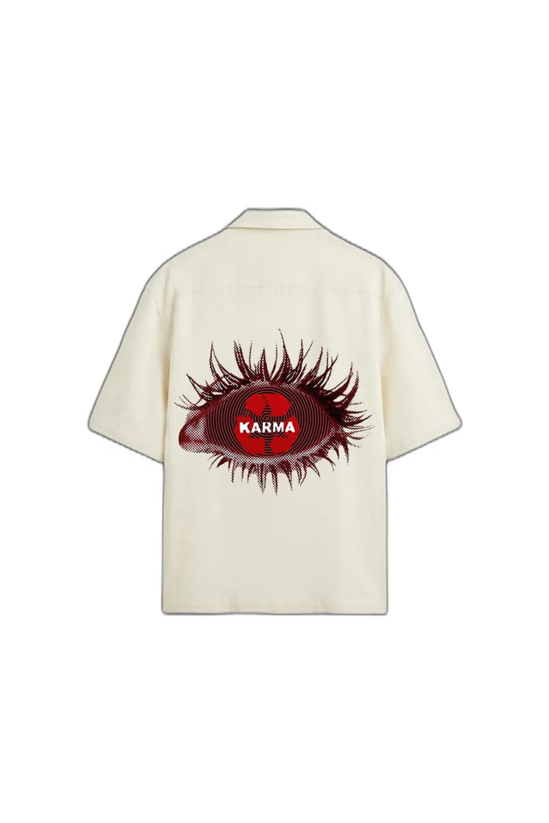 Smiling Cat- Eyes Don_t Lie Bowling Shirt(White)