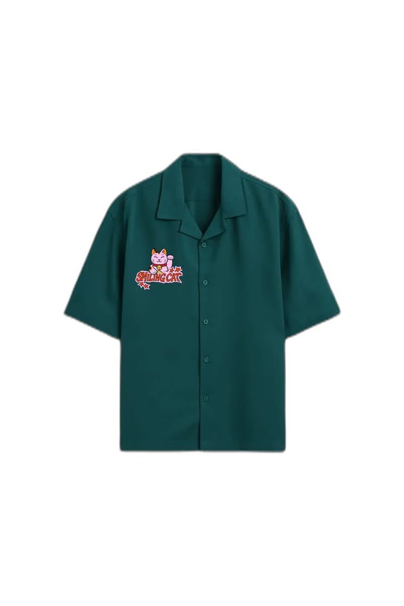 Smiling Cat- I Am an Artist I Dont Need to Make Sense Bowling Shirt (Teal)