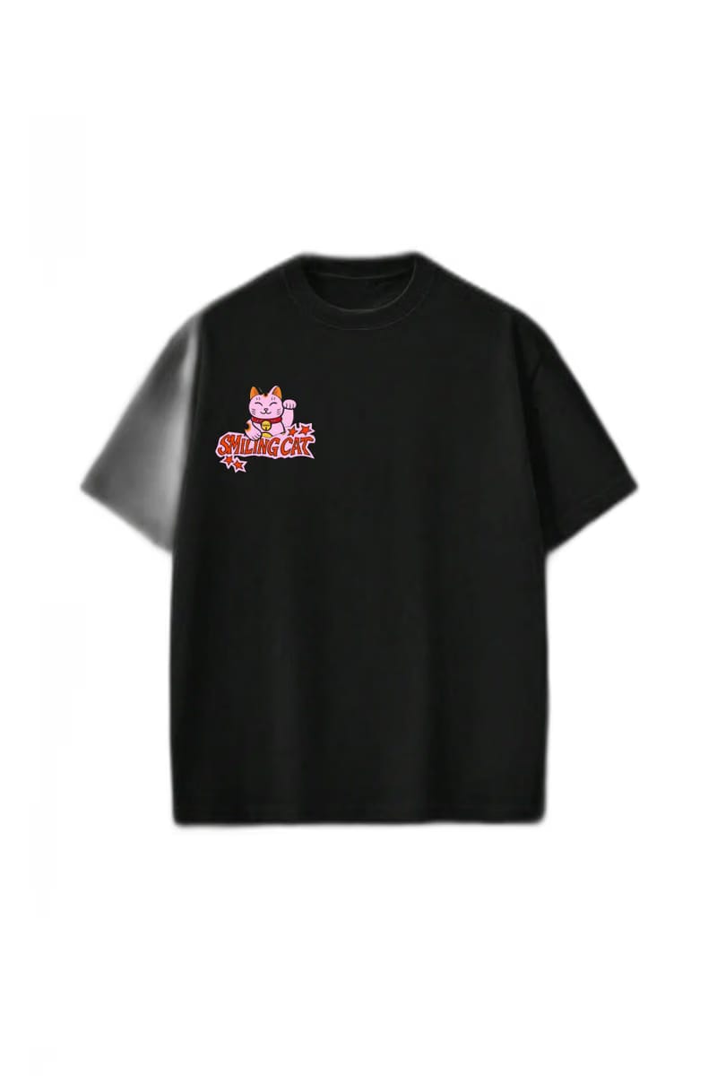 Smiling Cat- Look Beyond the Grid (Black)Tshirt
