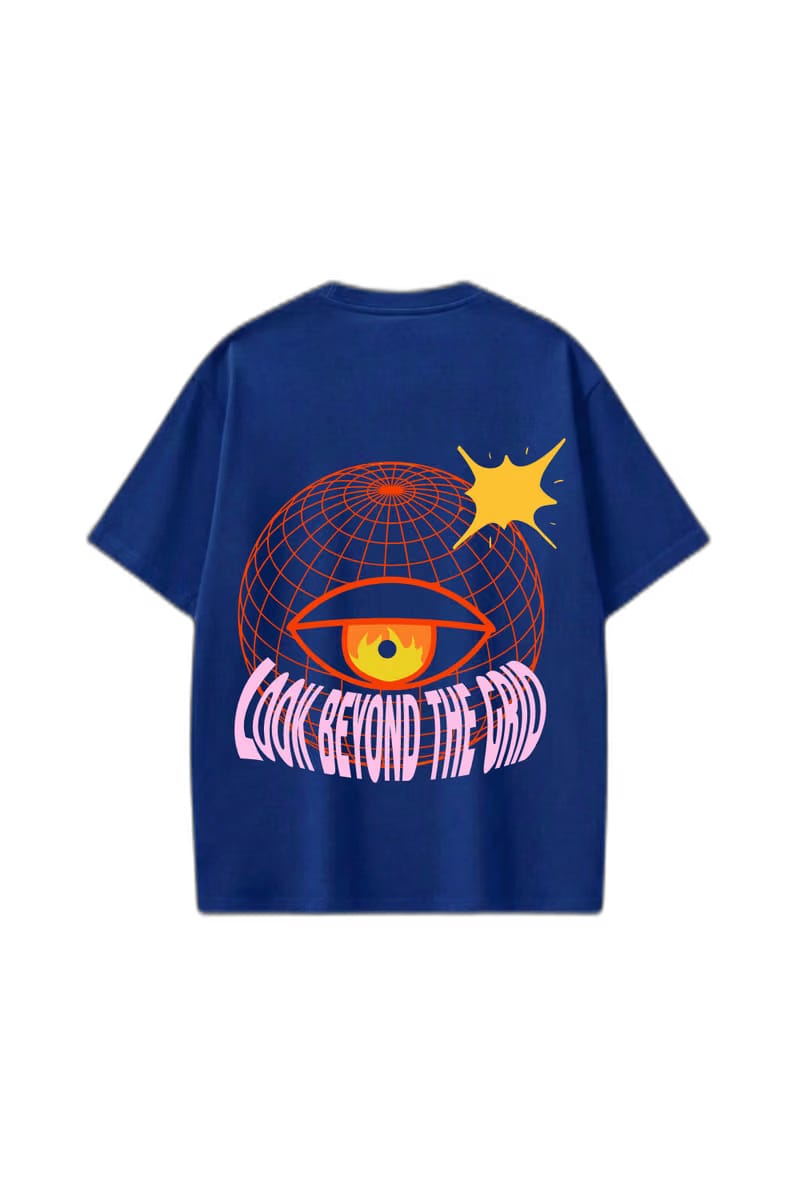 Smiling Cat- Look Beyond the Grid (Dark Blue)Tshirt