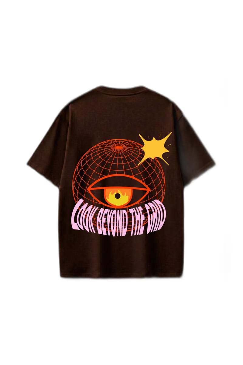 Smiling Cat- Look Beyond the Grid (Dark Brown)T-Shirt