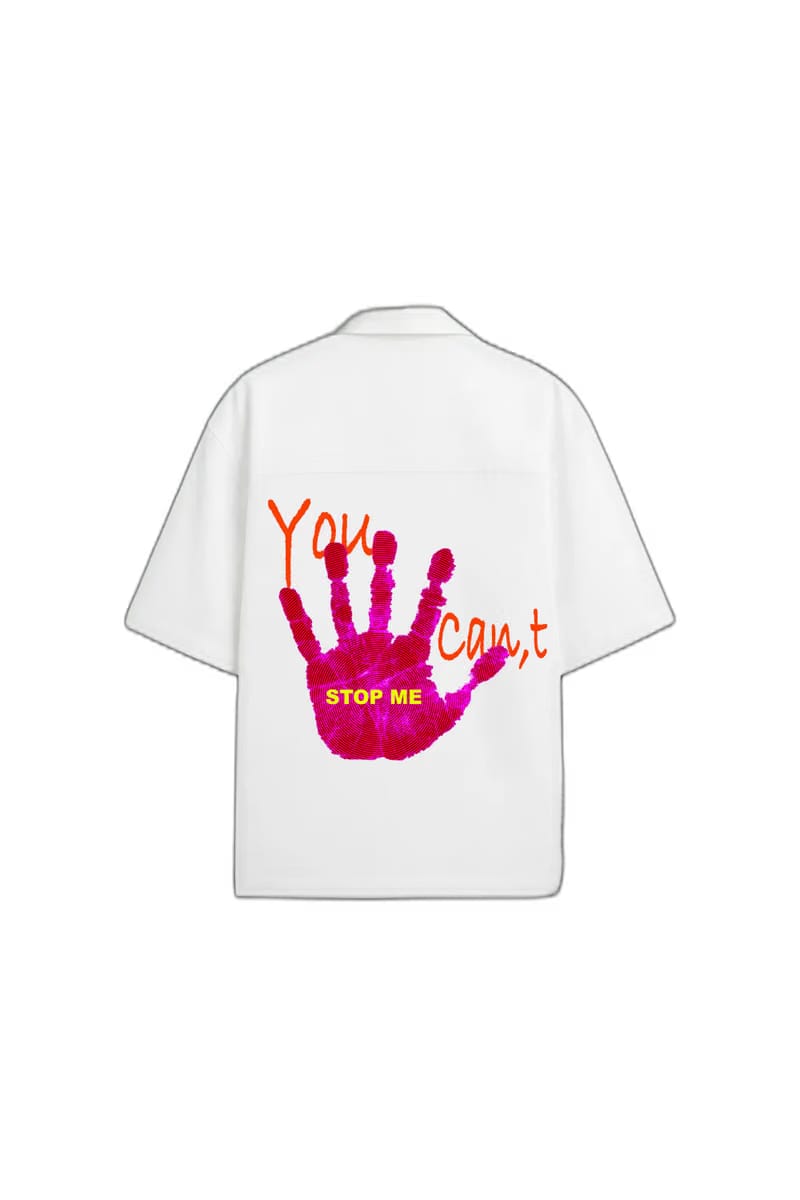 Smiling Cat-You Can_t Stop Me Bowling Shirt (White) (Copy)