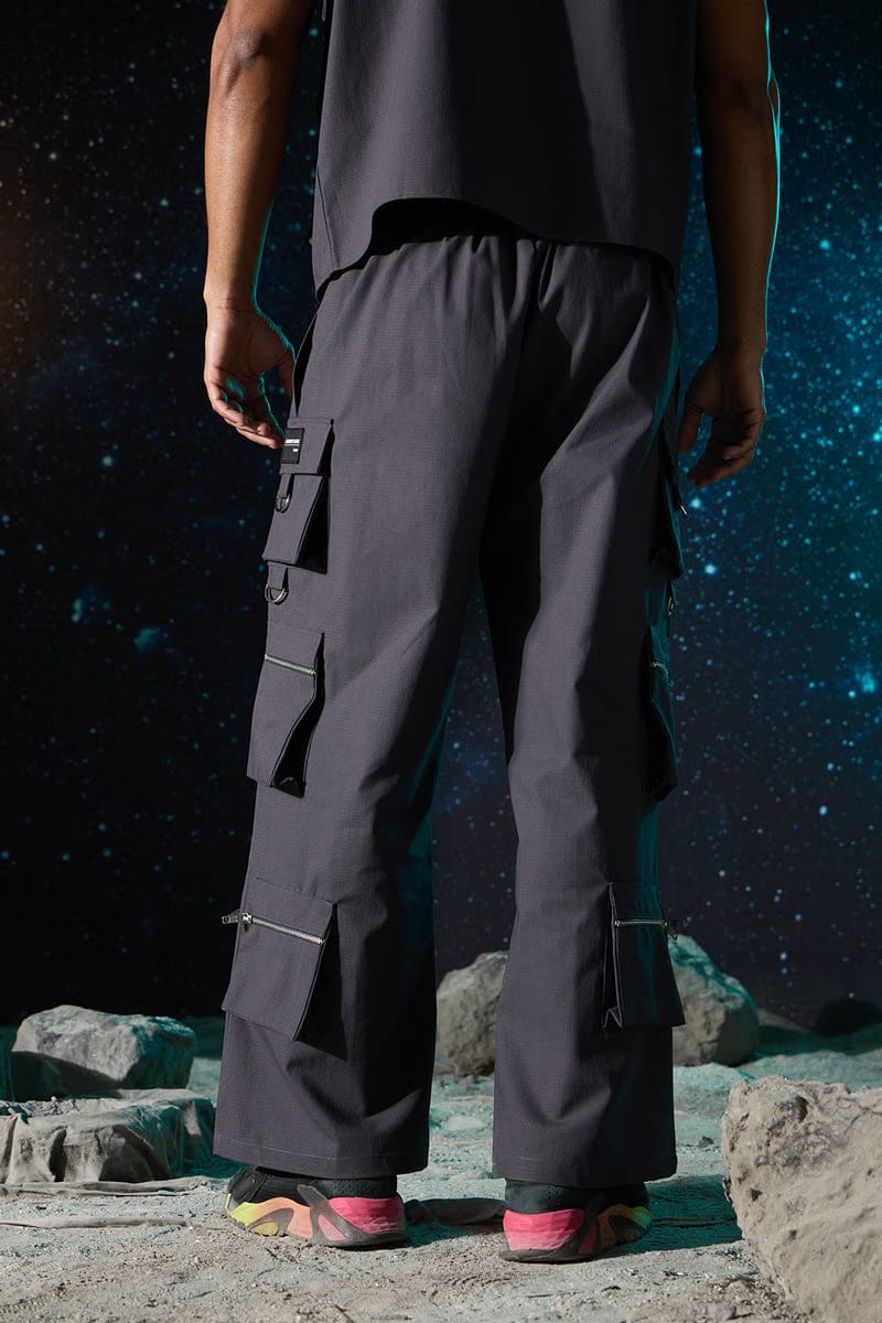 WOMEN'S GREY ZIPPER CARGO