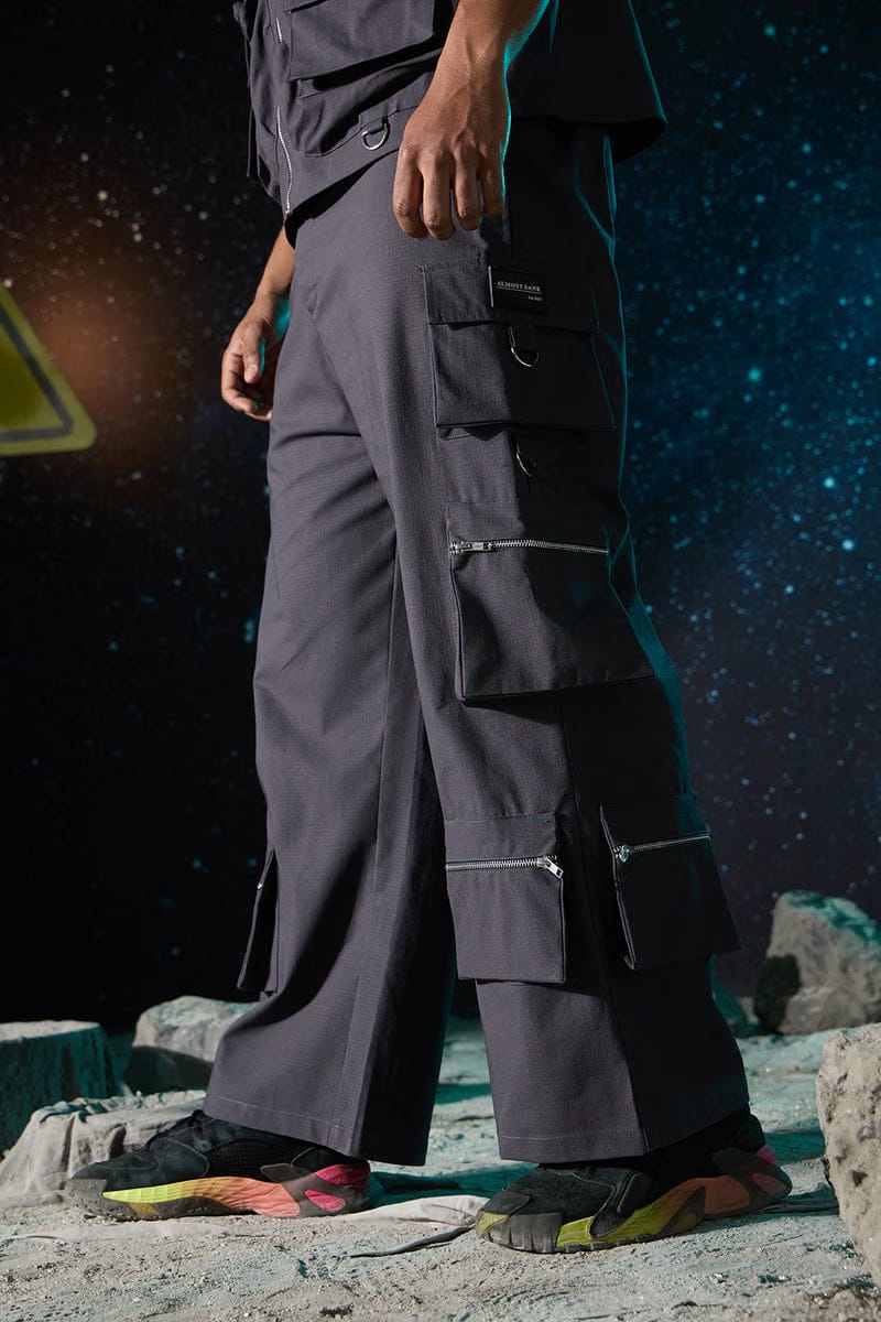 WOMEN'S GREY ZIPPER CARGO