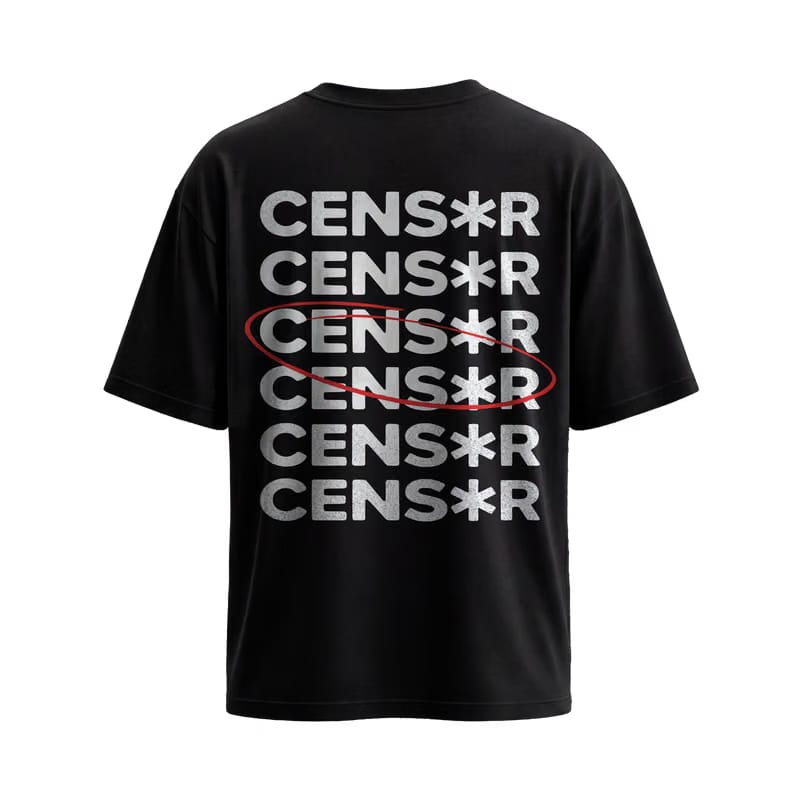 City Off Domes Red Stroke Black T-Shirt