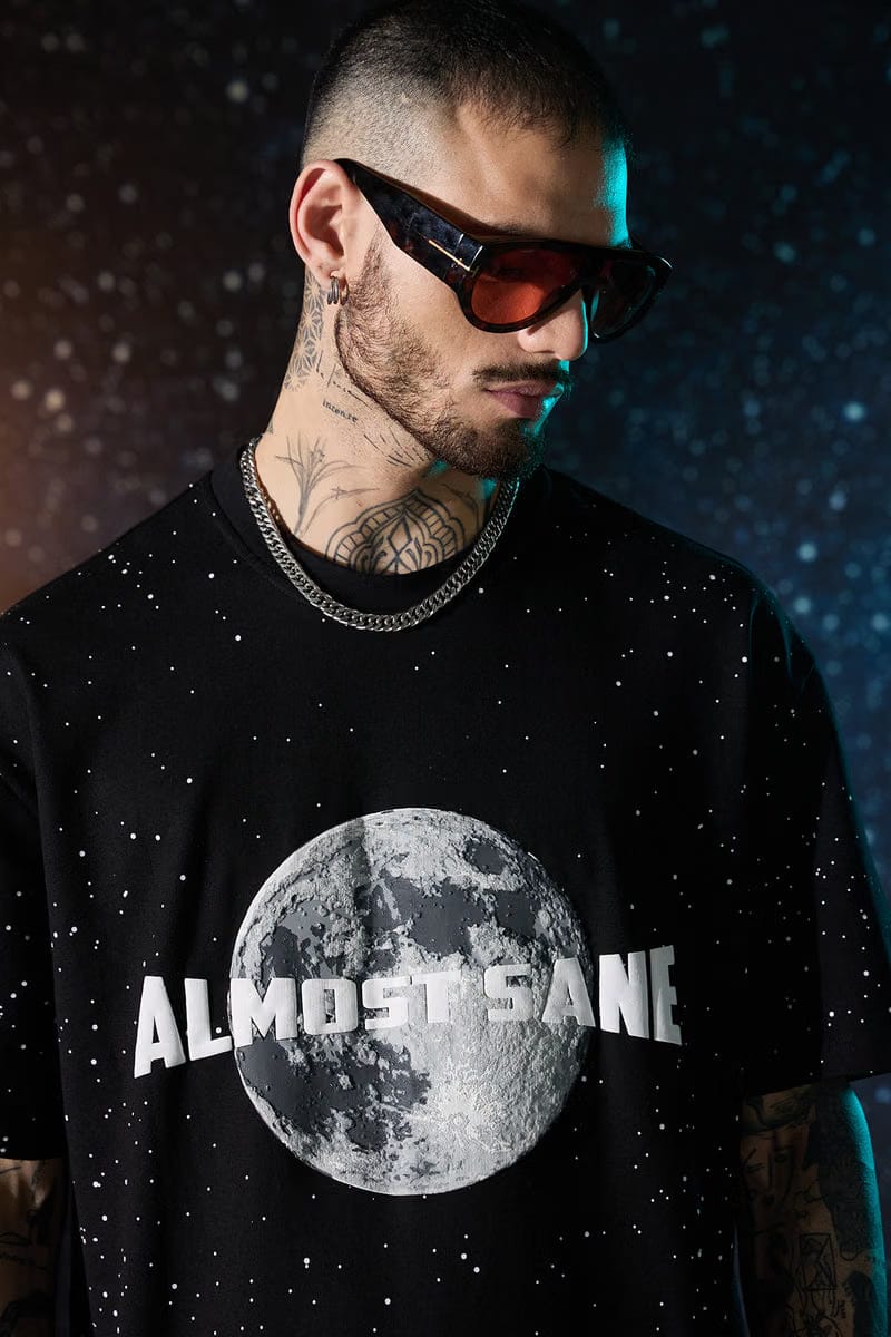 PHASES OF MOON BLACK T-SHIRT