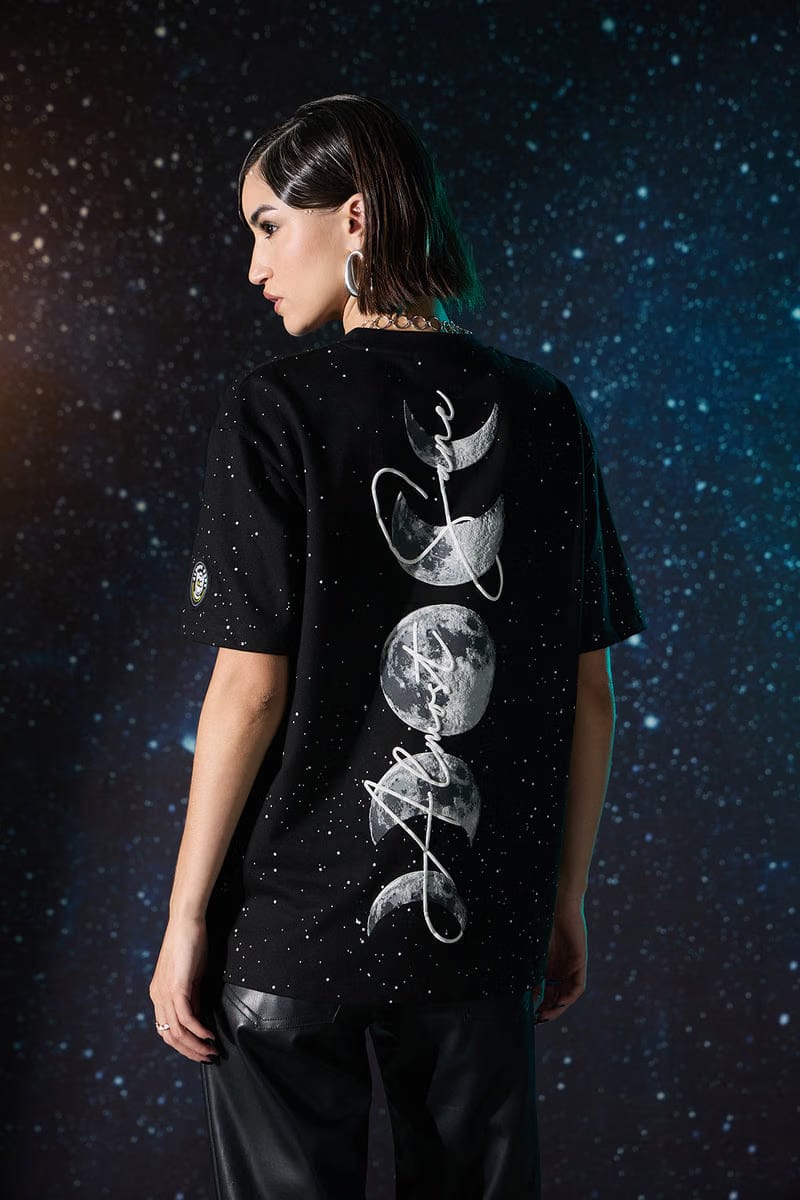 PHASES OF MOON BLACK T-SHIRT