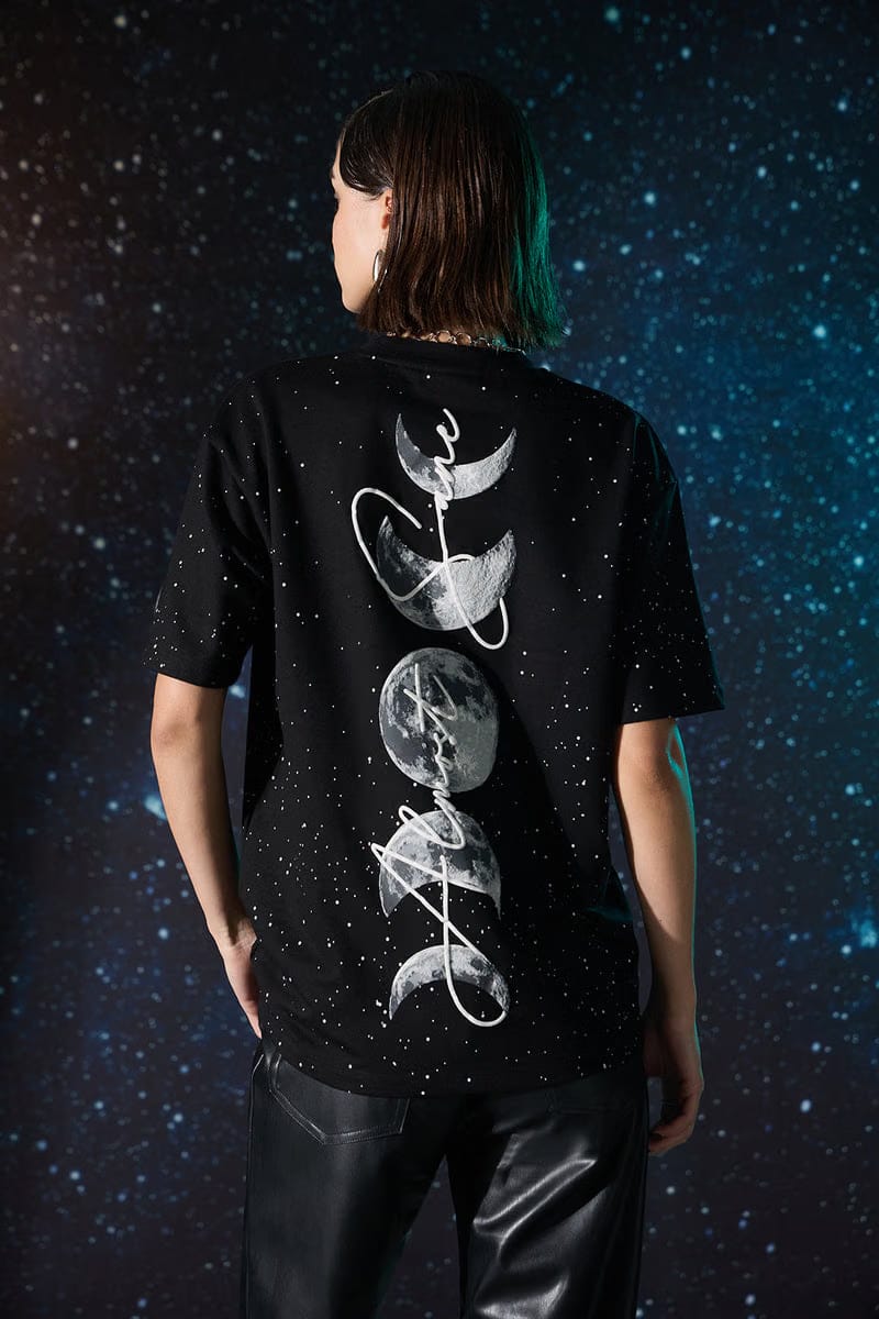 PHASES OF MOON BLACK T-SHIRT