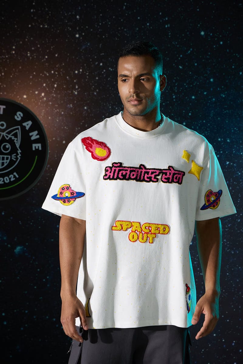 UNISEX SPACED OUT WHITE T-SHIRT