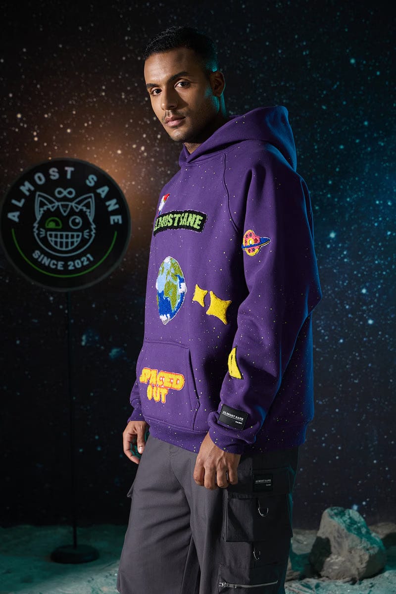 UNISEX SPACED OUT PURPLE HOODIE