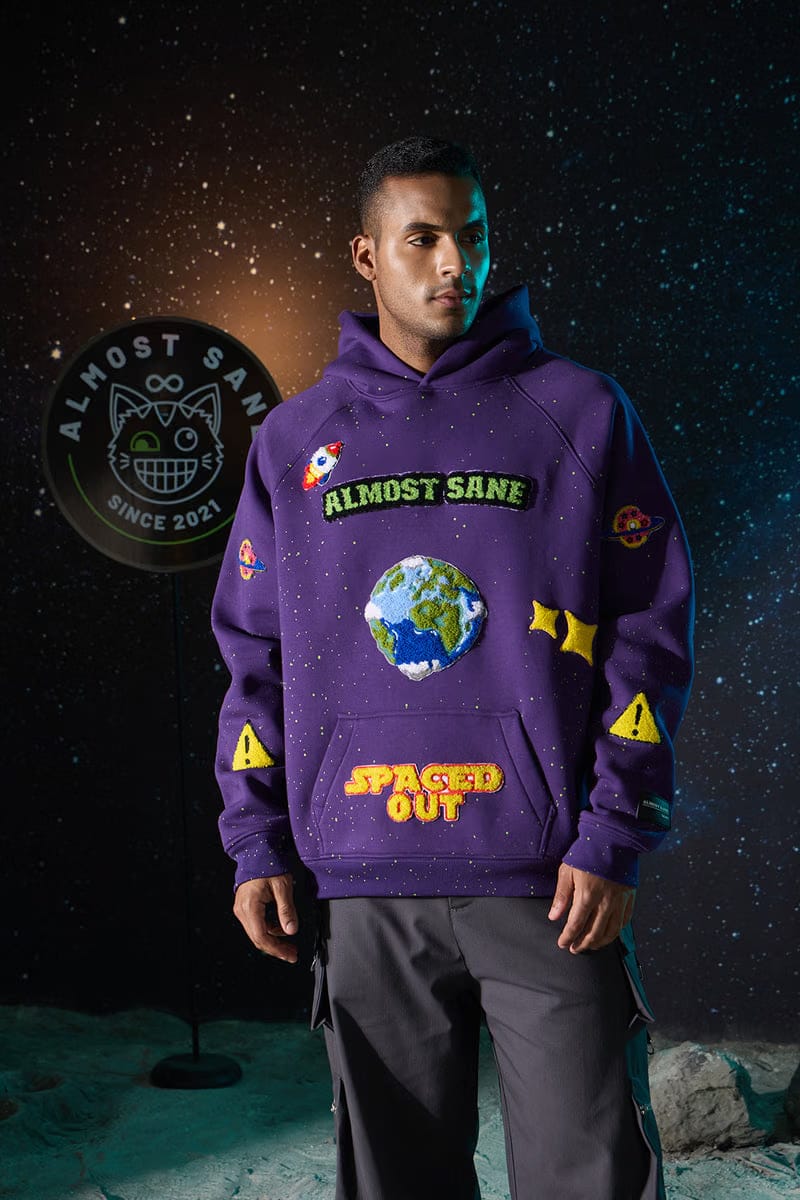 UNISEX SPACED OUT PURPLE HOODIE