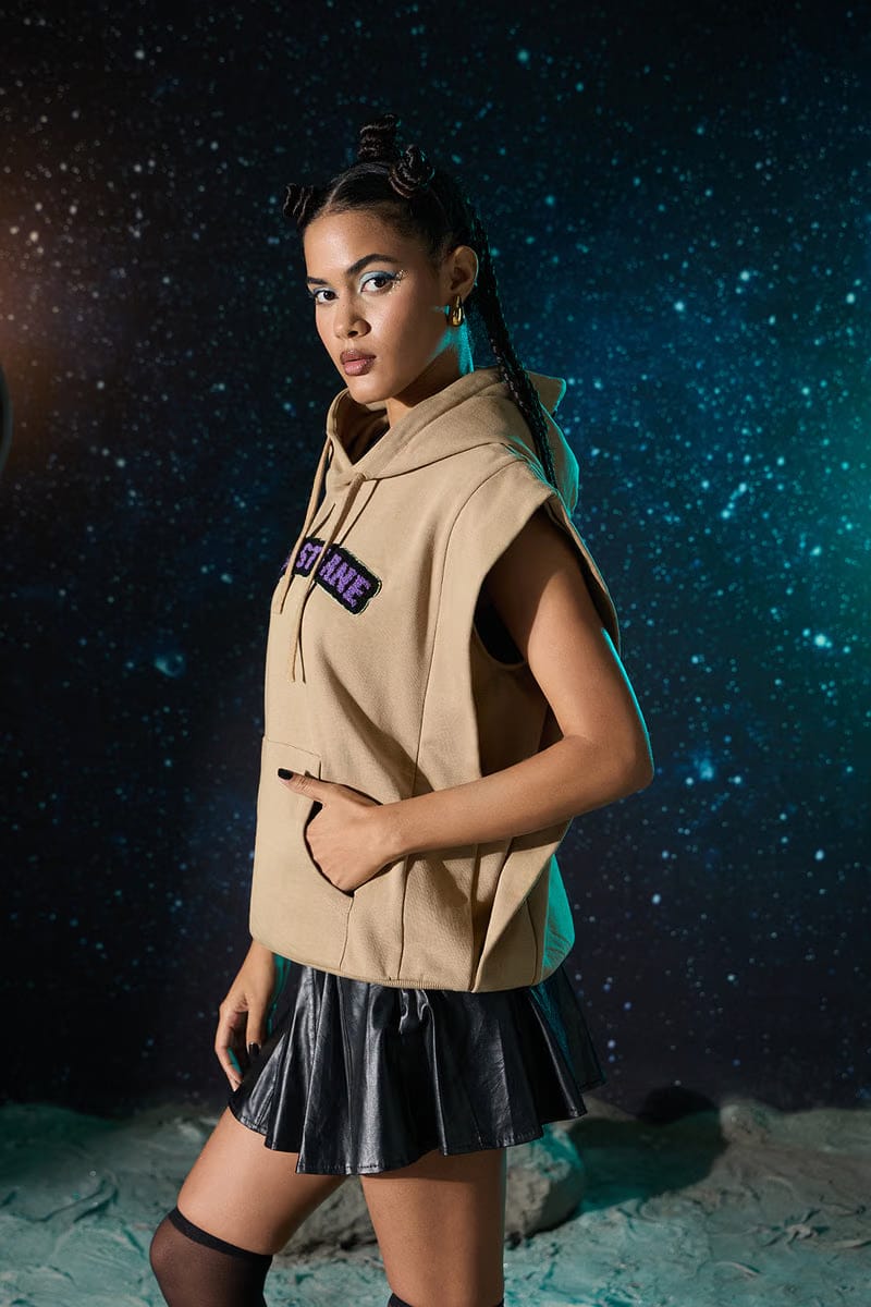 UNISEX BEIGE BOXFIT HOODIE