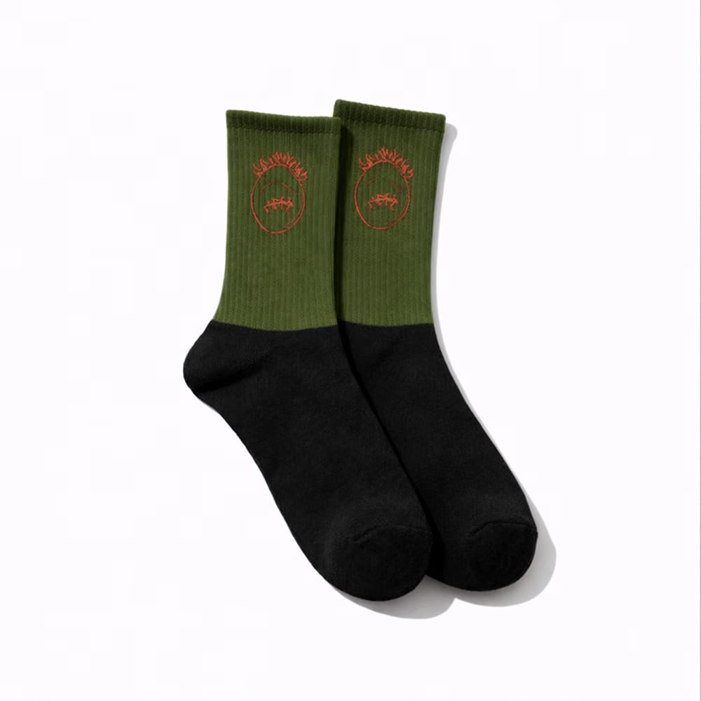 Saucy Club Travis Olive Bandana Socks