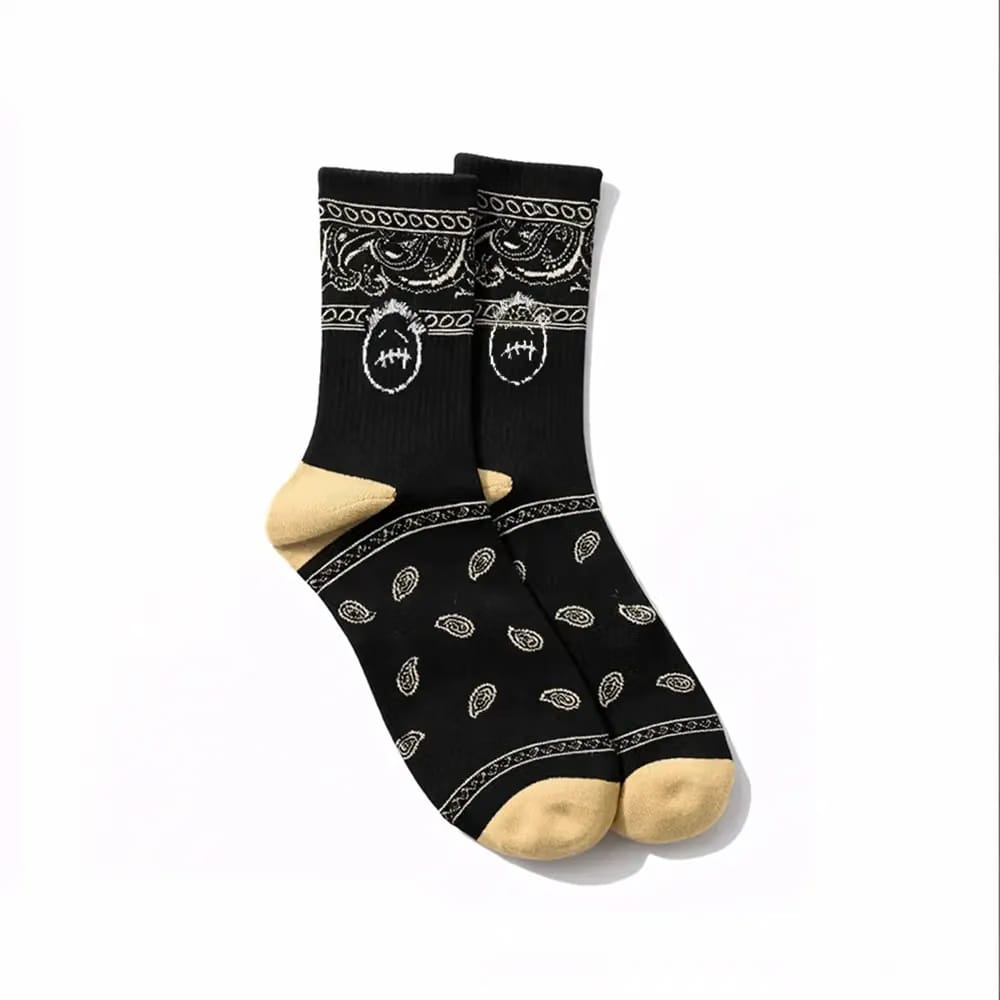 Saucy Club Travis Noir Bandana Socks